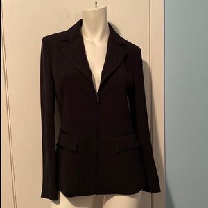 Planet Navy/Black Zipper Blazer